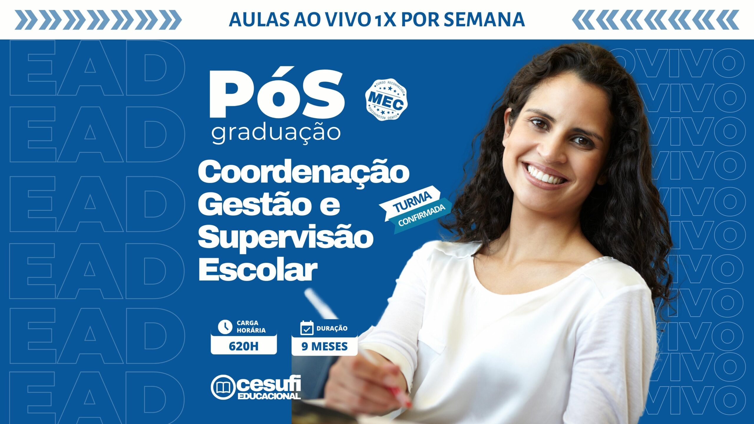 Pós-graduação EAD Ao Vivo Coordenação Gestão e Supervisão Escolar